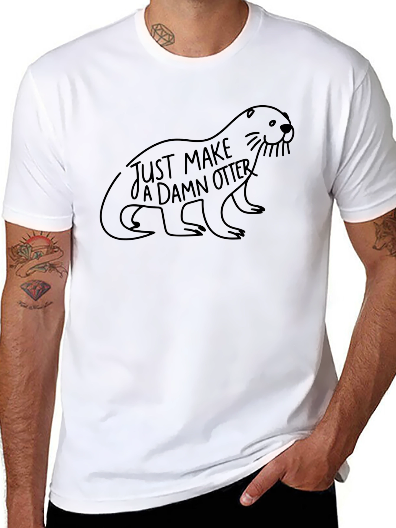 Just Make a Damn Otter T-Shirt - Black