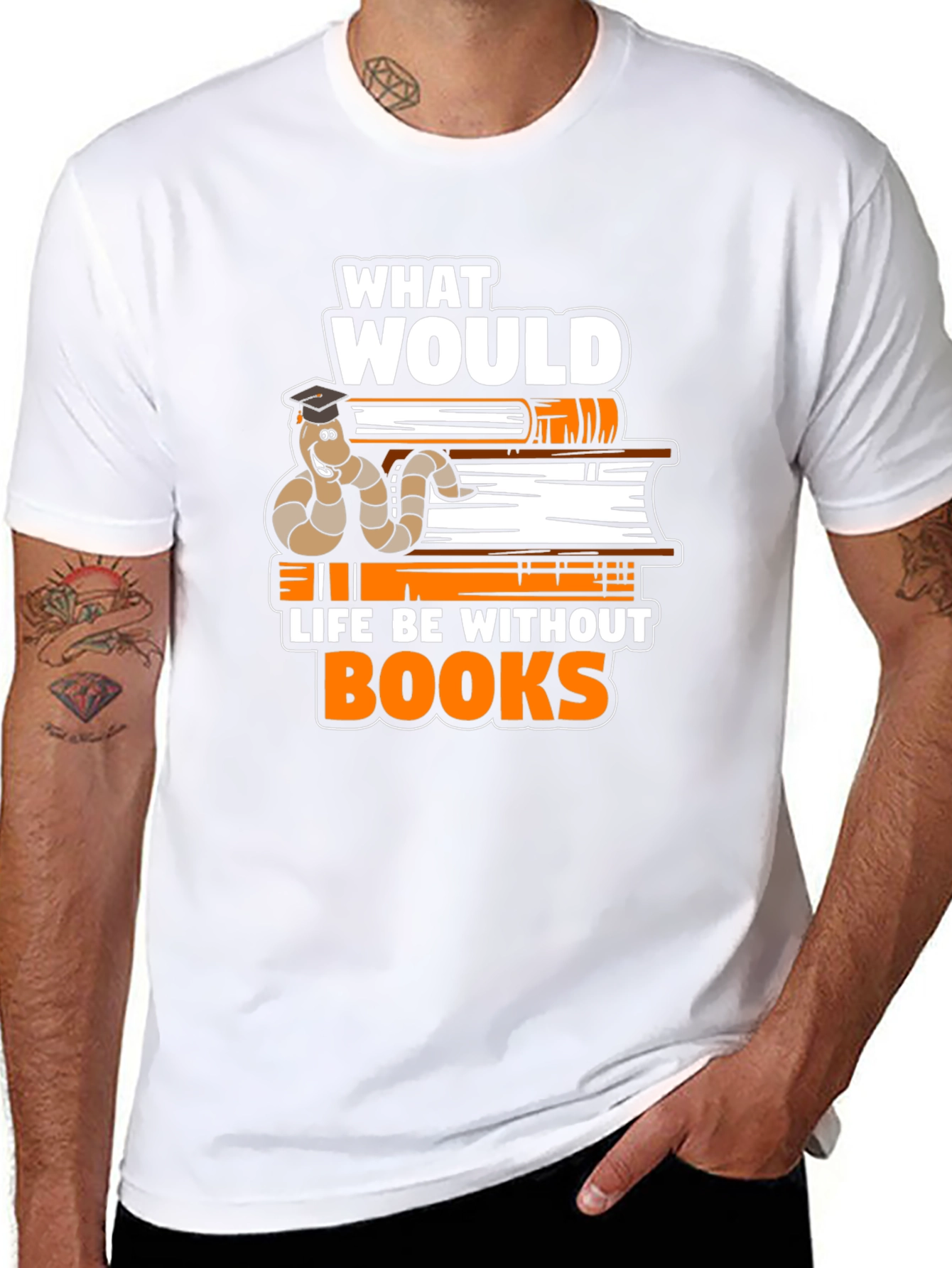 Bookworm Scholar Tee - Life Without Books T-Shirt