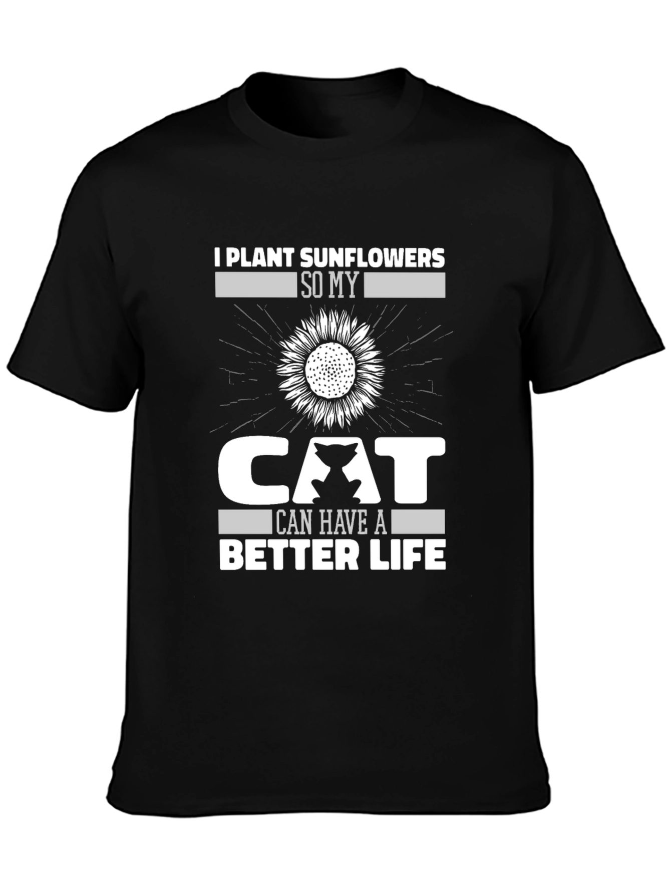 Sunflower Cat Lover T-Shirt - Plant Life Tee