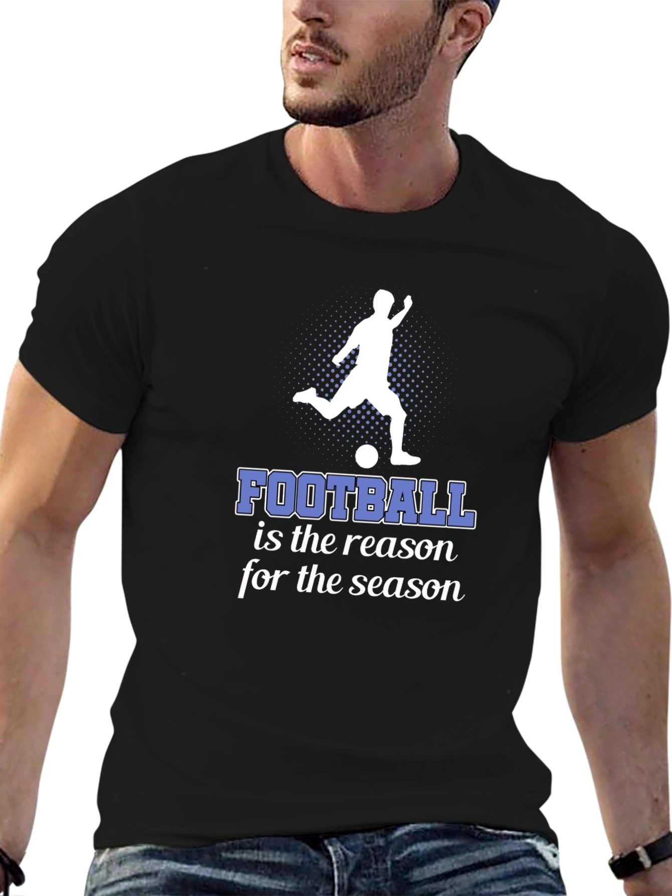 Football Season Graphic Tee - Stylish Black T-Shirt