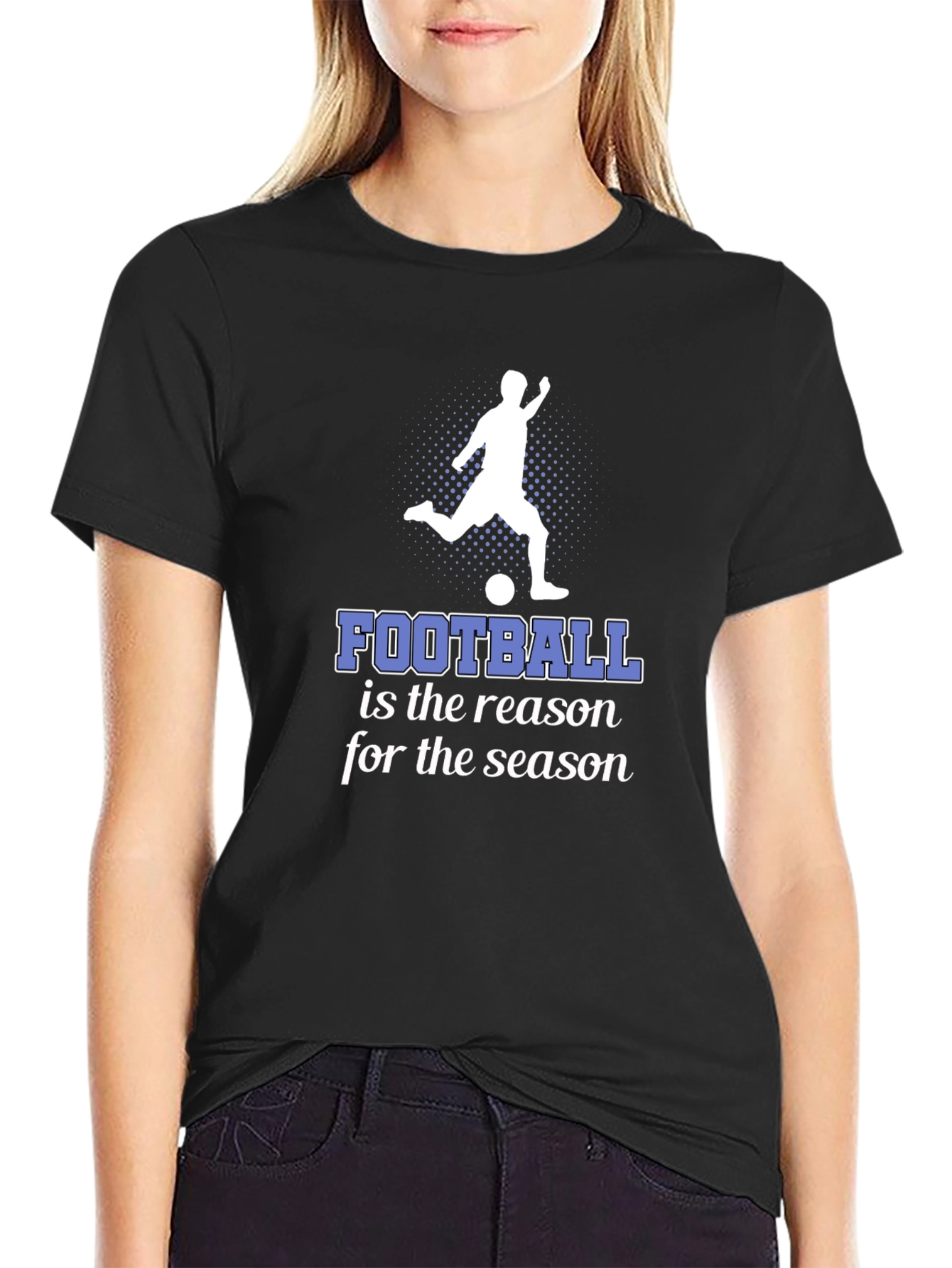 Football Season Graphic Tee - Stylish Black T-Shirt