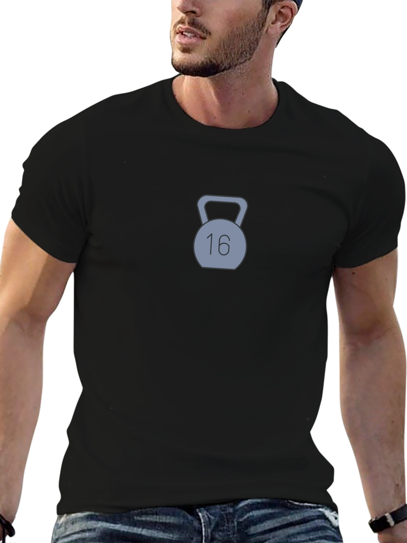 Kettlebell 16 T-Shirt - Black Gym Workout Tee