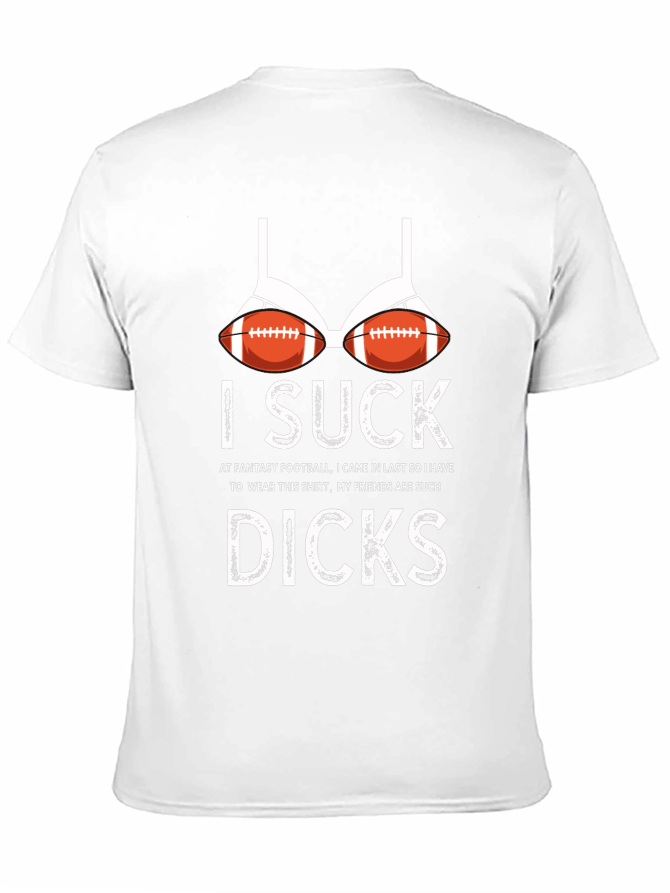 Humorous I Suck Football Bra Graphic T-Shirt
