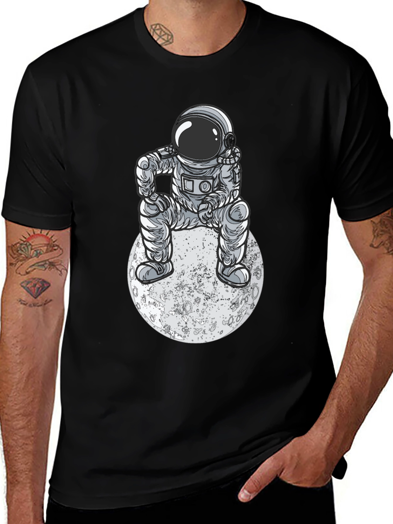 Astronaut Moon T-Shirt - Space Adventure Tee