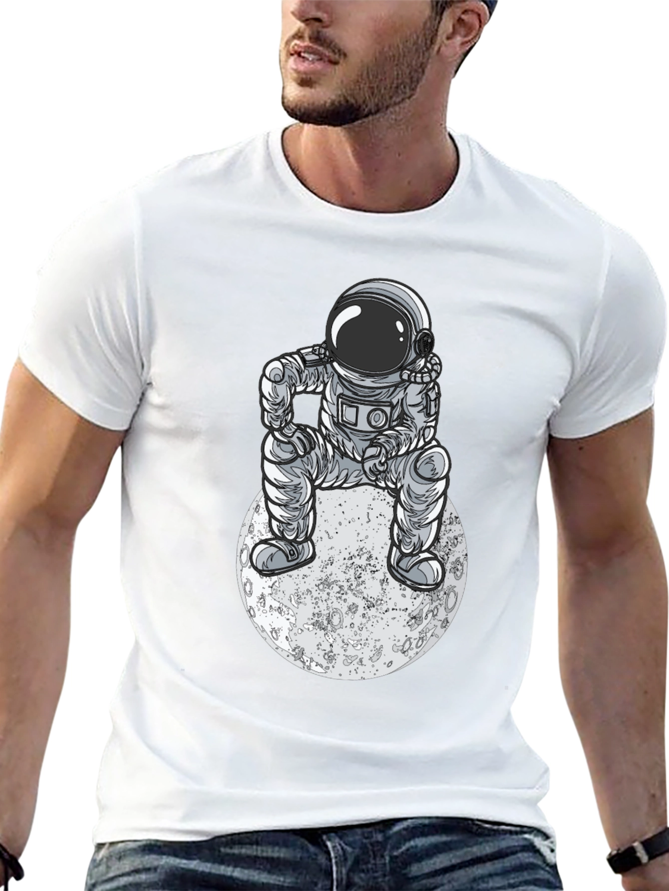 Astronaut Moon T-Shirt - Space Adventure Tee