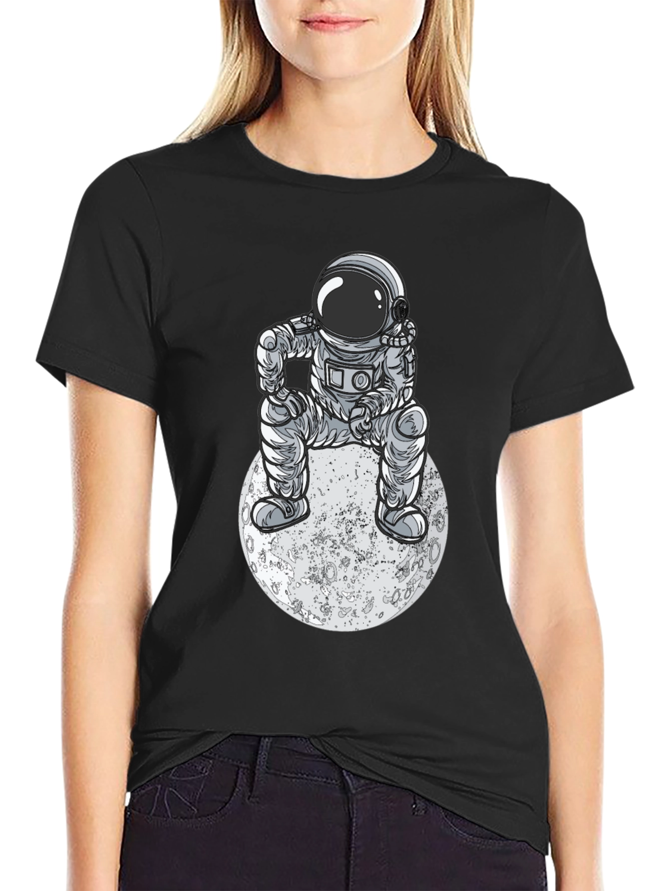 Astronaut Moon T-Shirt - Space Adventure Tee