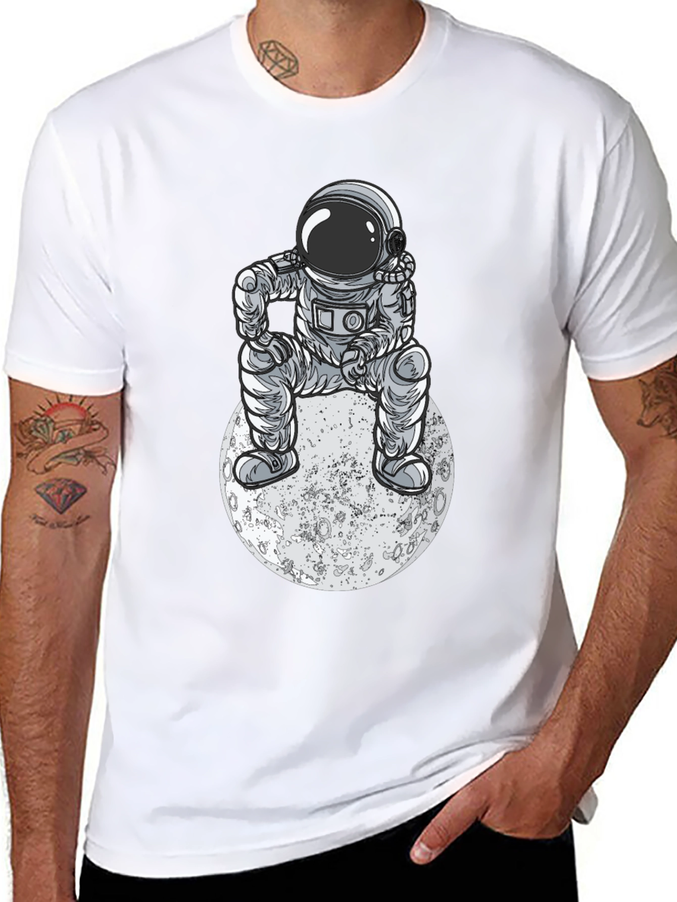 Astronaut Moon T-Shirt - Space Adventure Tee