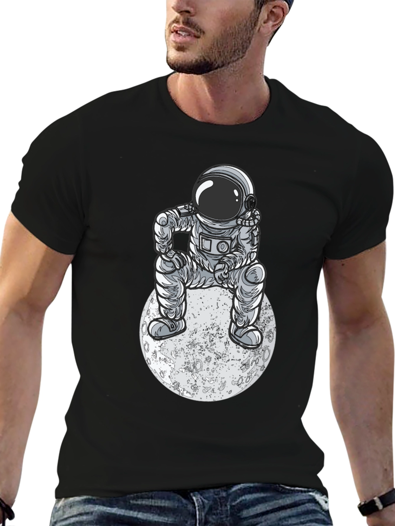 Astronaut Moon T-Shirt - Space Adventure Tee