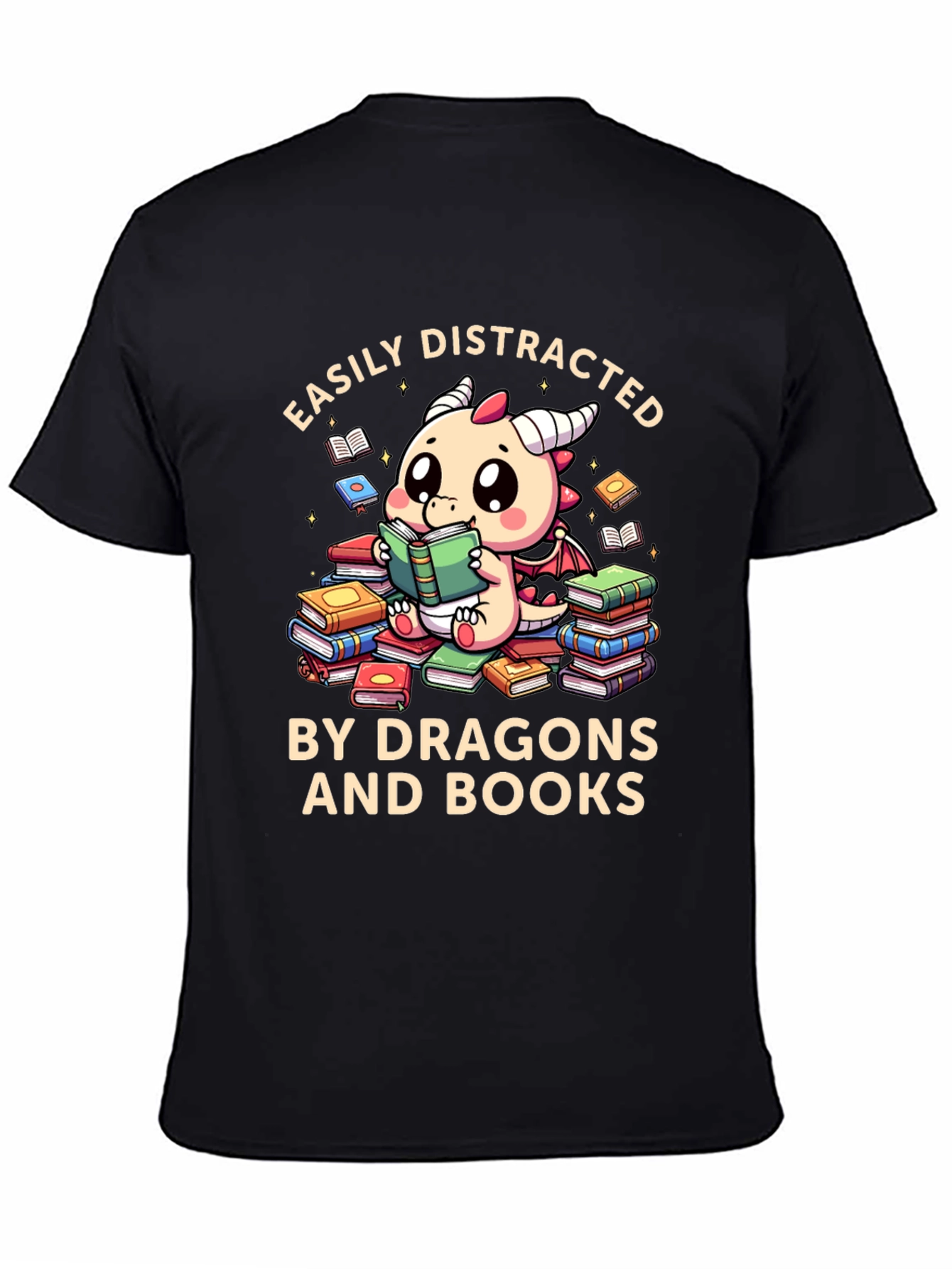 Easily Distracted by Dragons and Books T-Shirt