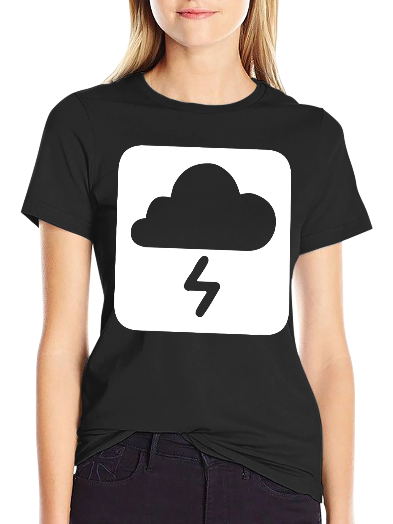 Storm Cloud Graphic T-Shirt - Black Cotton Tee