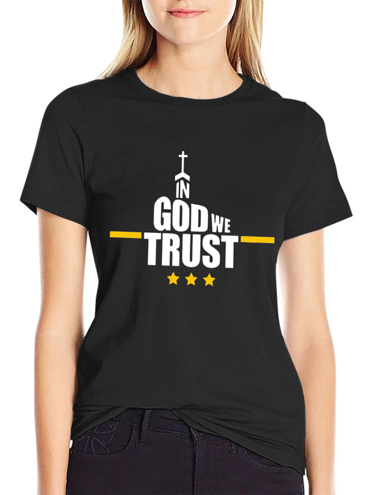 In God We Trust Graphic Tee - Black Cotton Blend