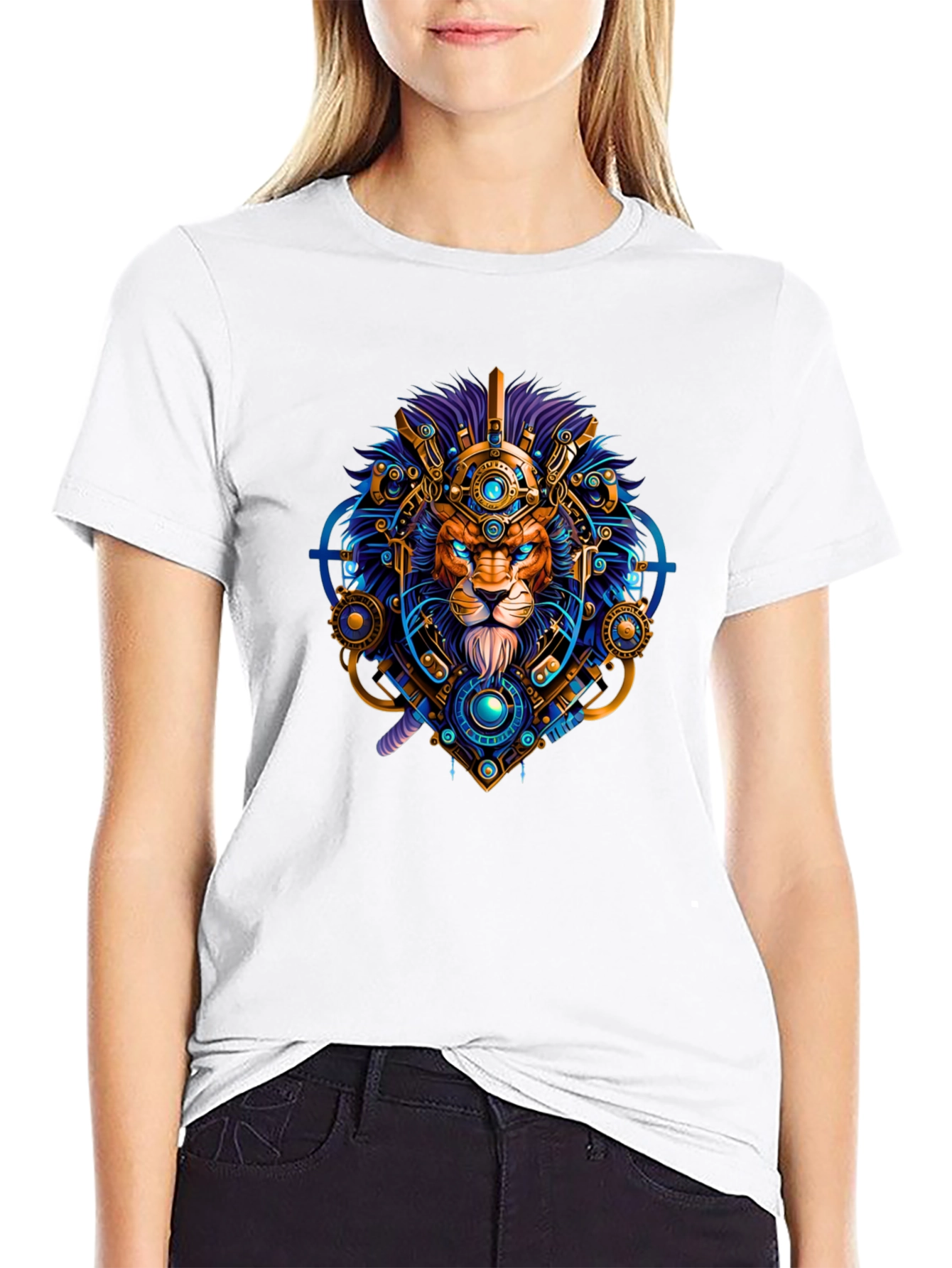 Lion Techwear Graphic Tee - Bold Unique Design
