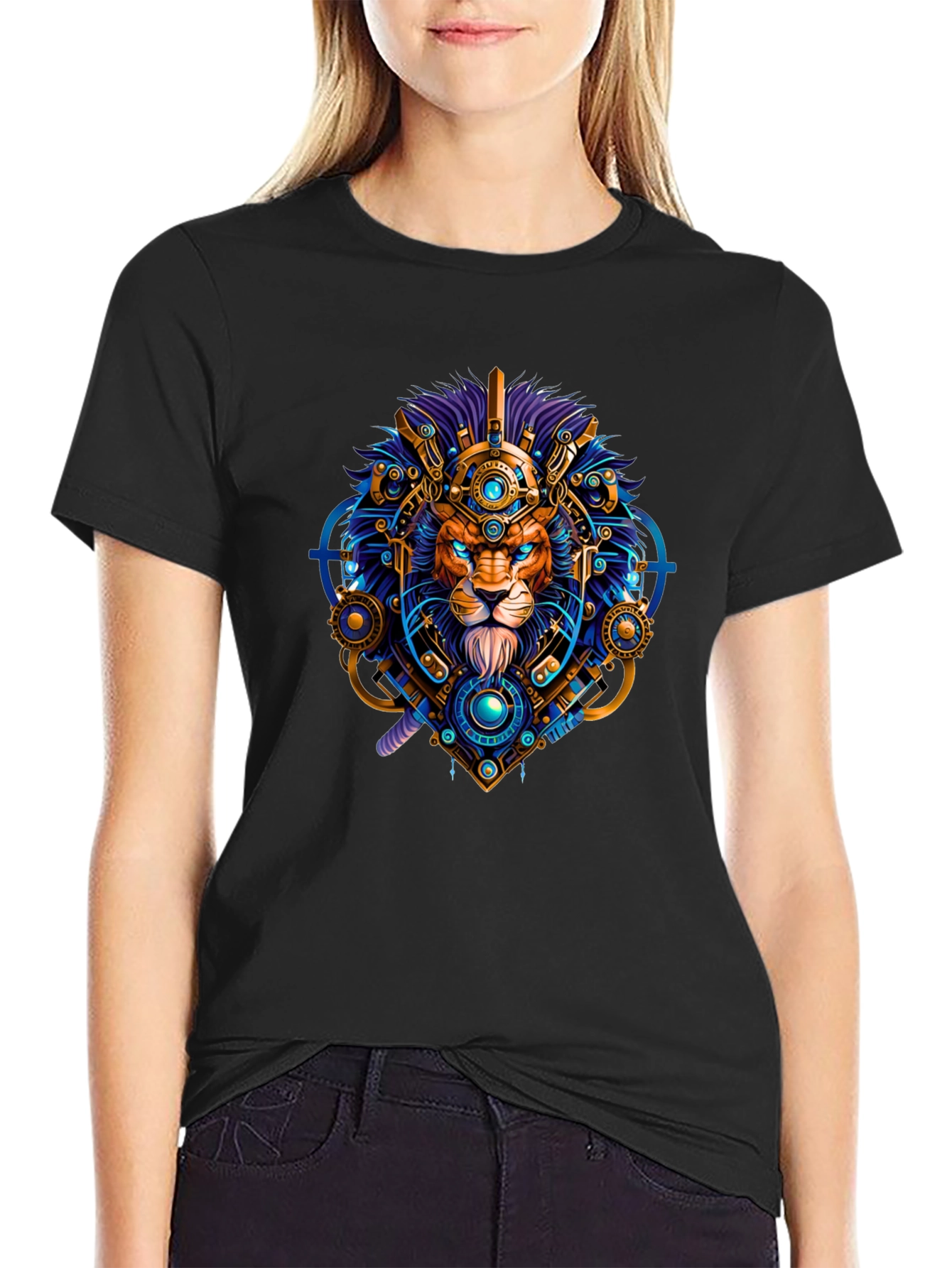 Lion Techwear Graphic Tee - Bold Unique Design