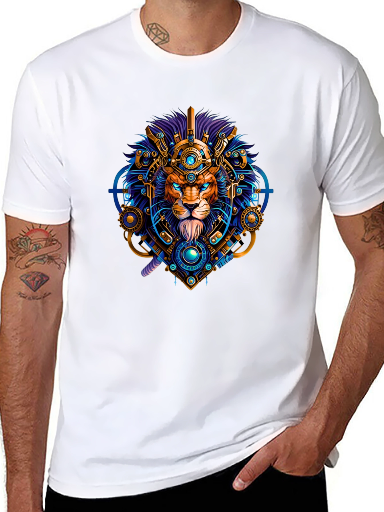 Lion Techwear Graphic Tee - Bold Unique Design
