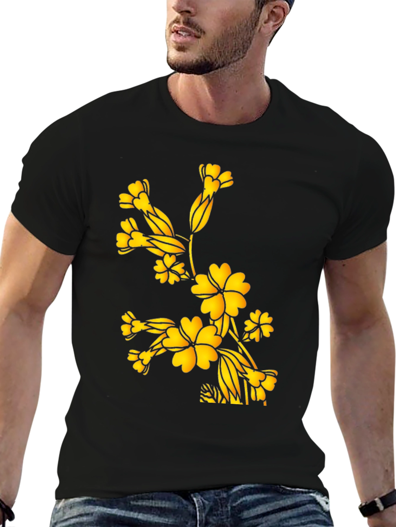 Floral Blossom Black T-Shirt