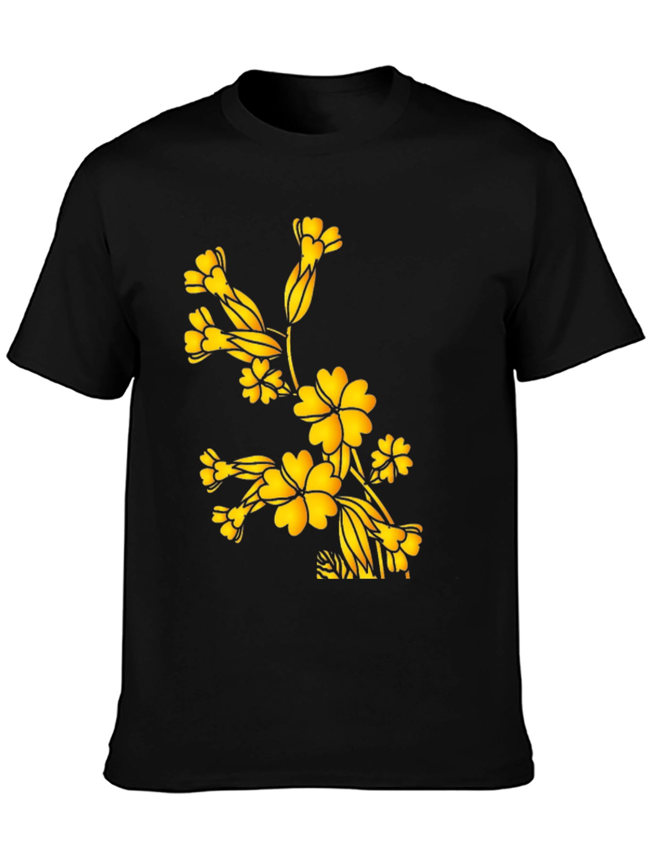 Floral Blossom Black T-Shirt