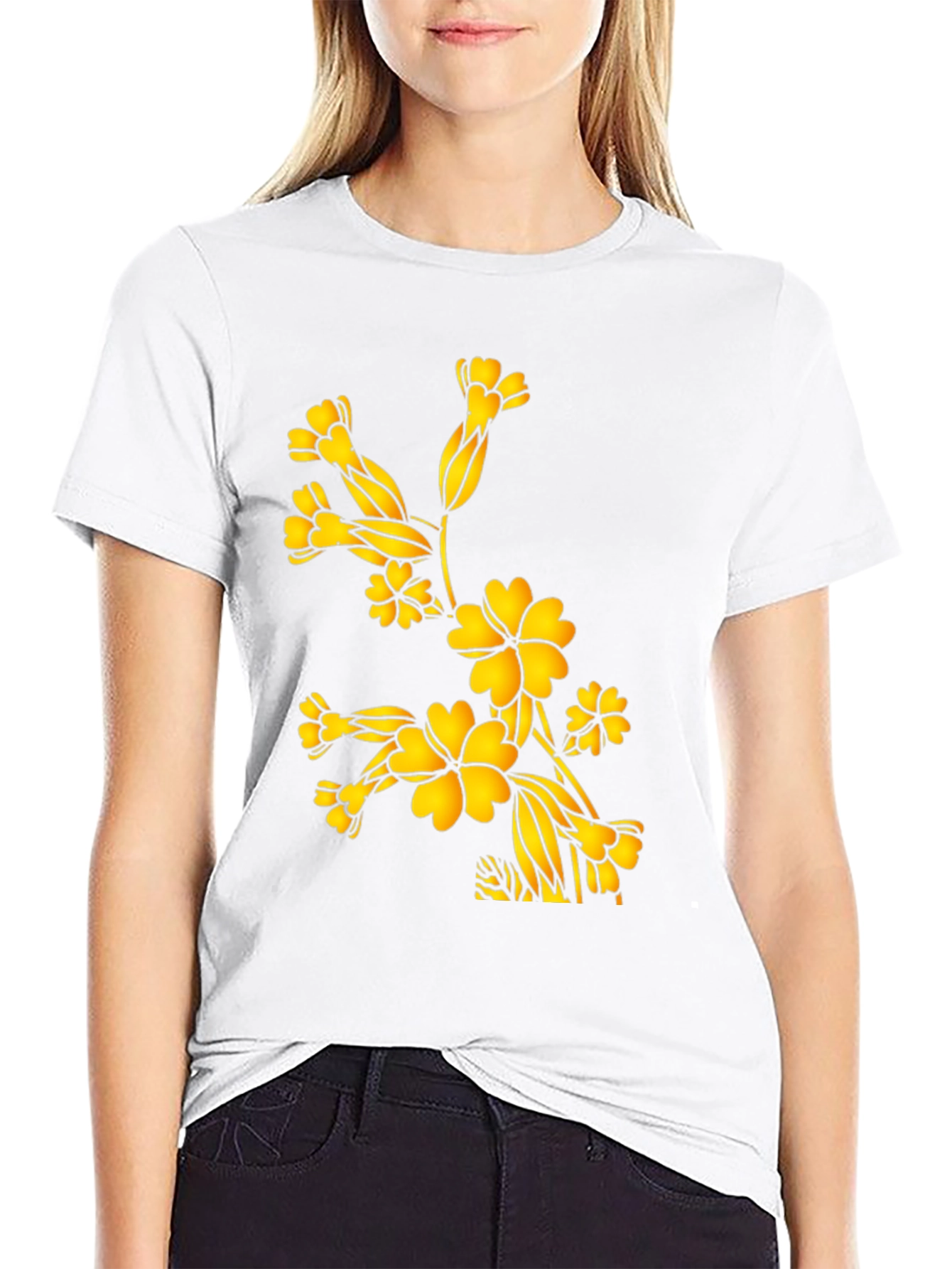 Floral Blossom Black T-Shirt