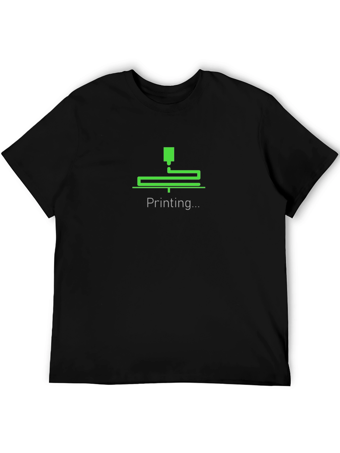 3D Printer Printing Mens Black T-Shirt
