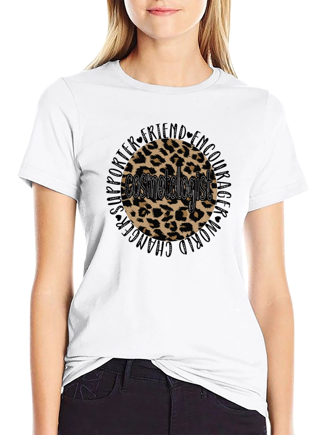 Cosmetologist Leopard Print Graphic Tee