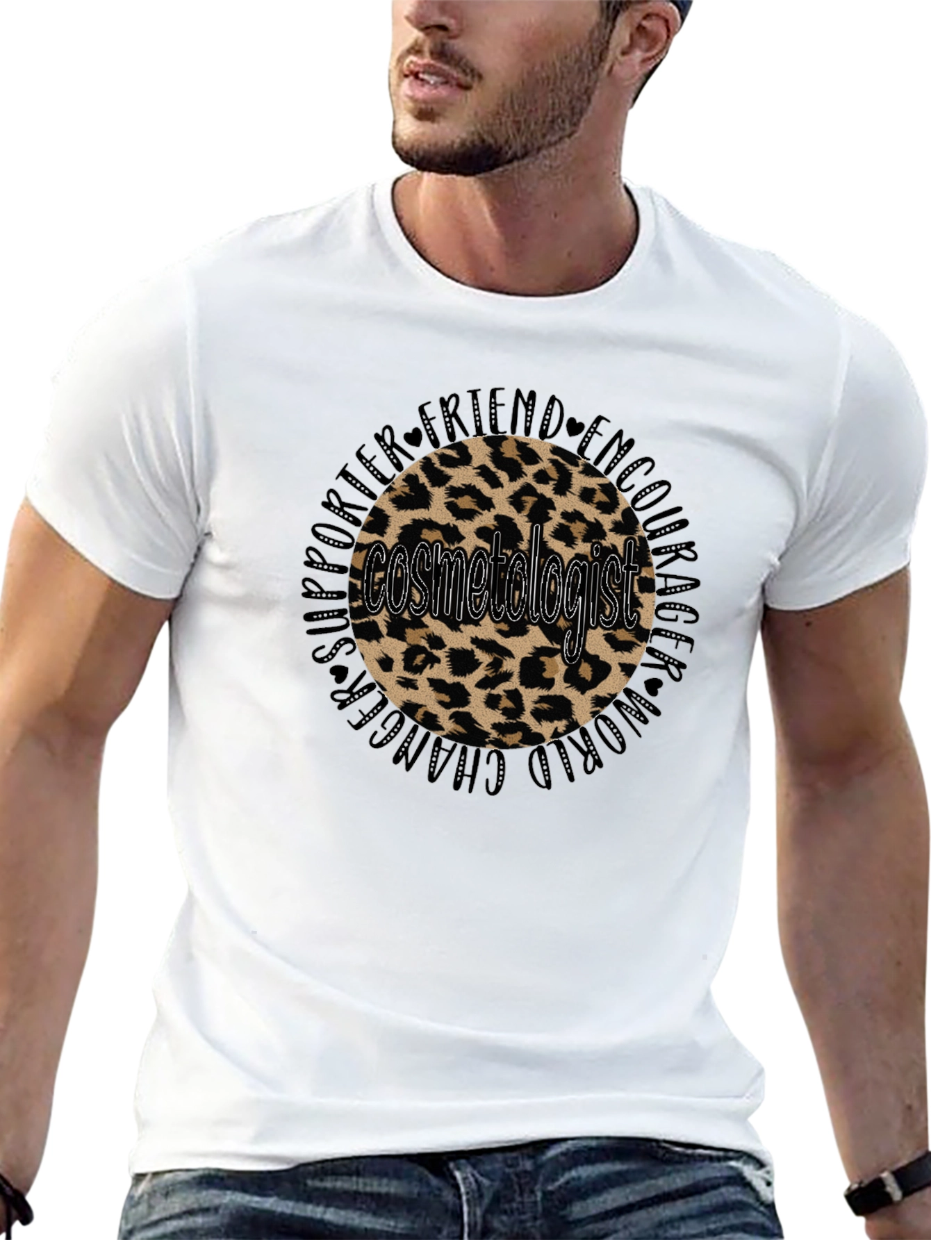 Cosmetologist Leopard Print Graphic Tee