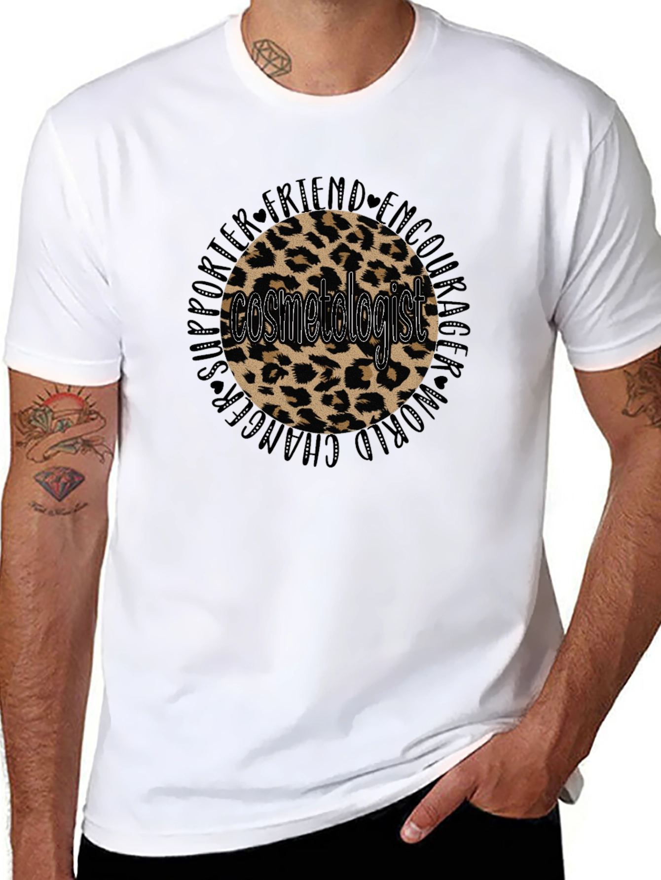 Cosmetologist Leopard Print Graphic Tee