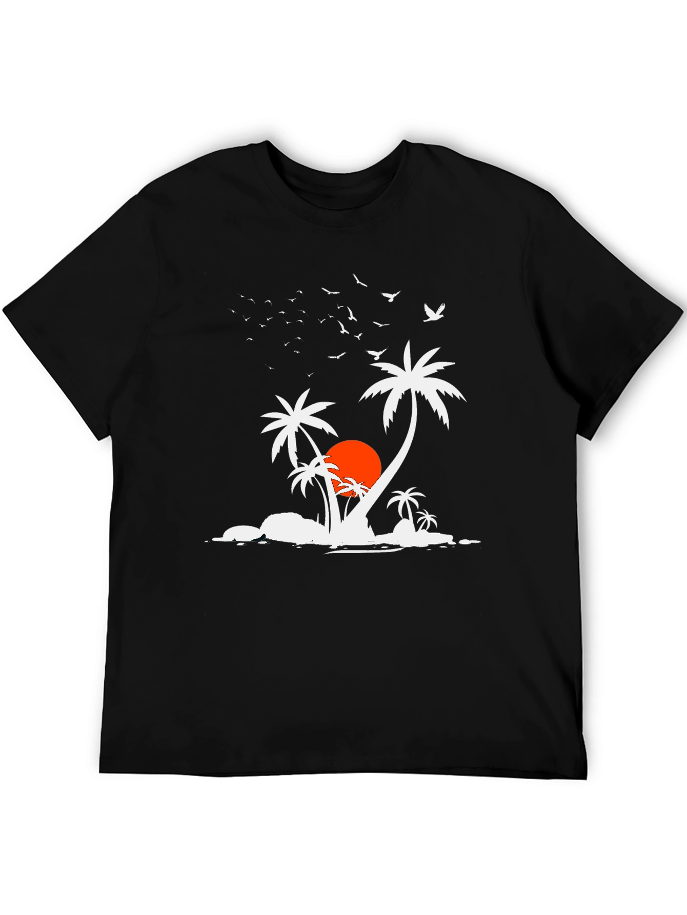 Tropical Island Black T-Shirt