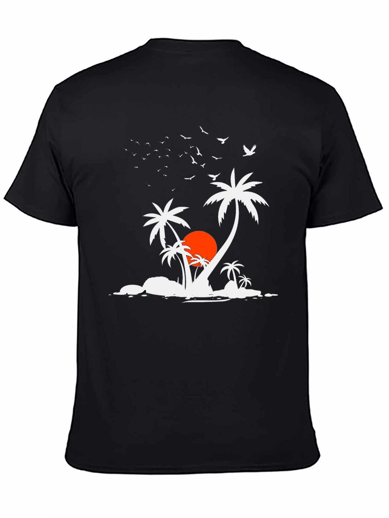 Tropical Island Black T-Shirt