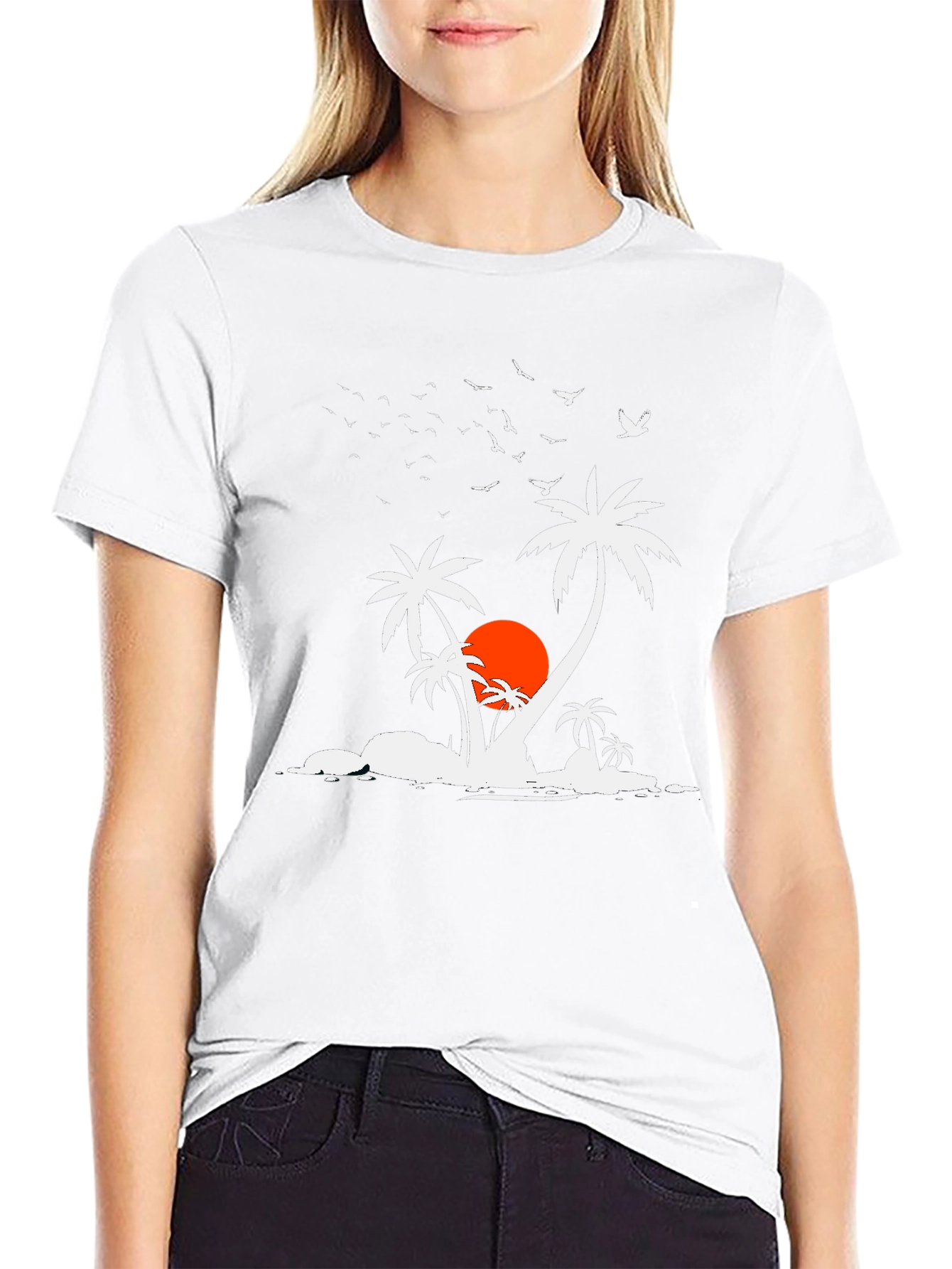 Tropical Island Black T-Shirt