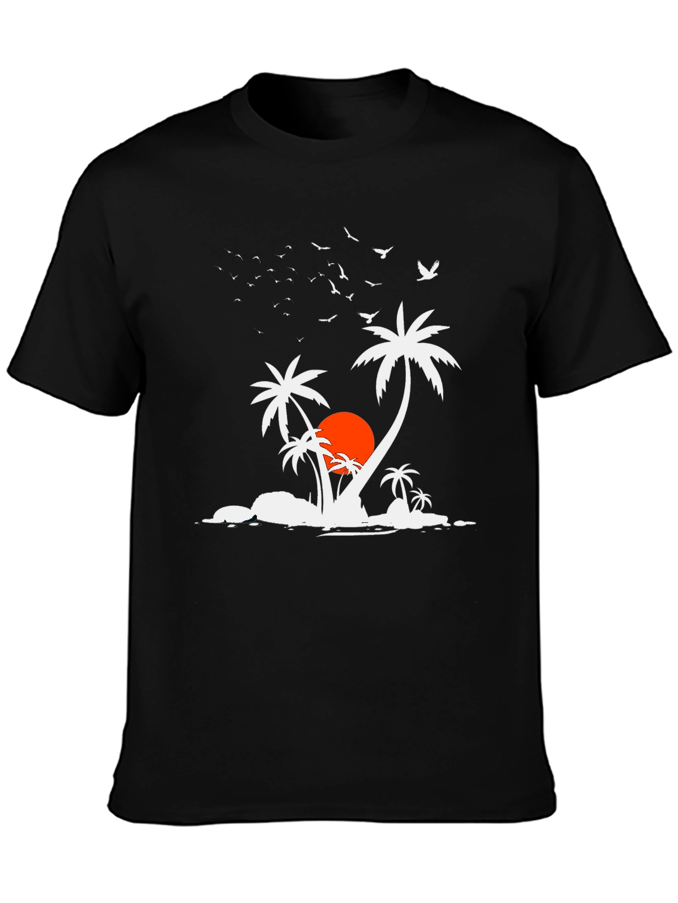 Tropical Island Black T-Shirt