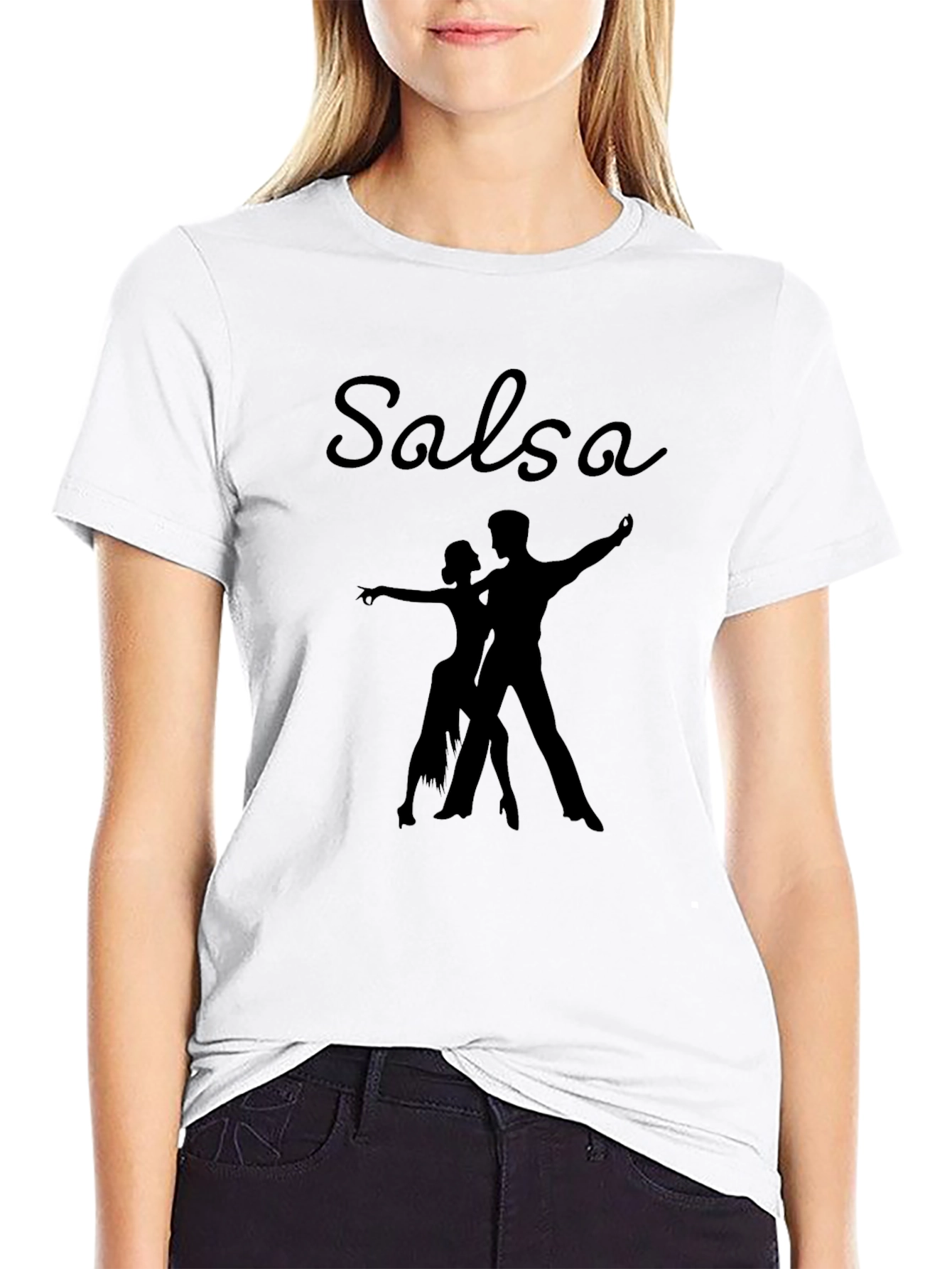 Salsa Dance Graphic Tee - Black Cotton T-Shirt