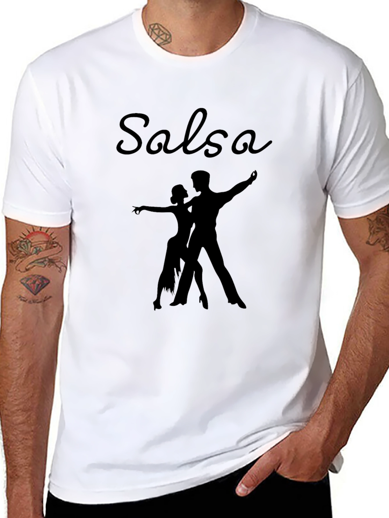 Salsa Dance Graphic Tee - Black Cotton T-Shirt