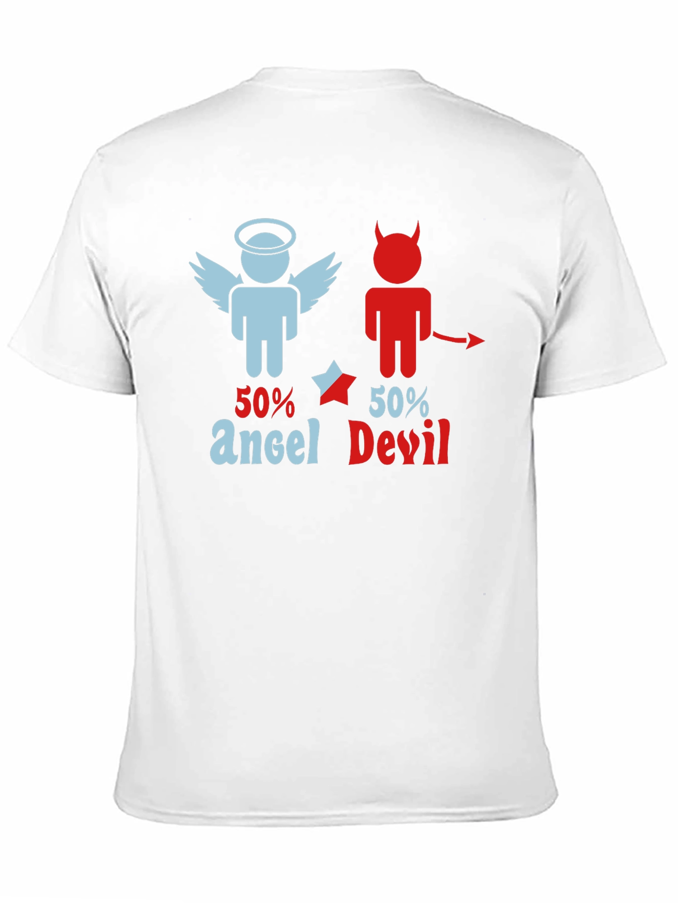 50% Angel 50% Devil Graphic Print T-Shirt