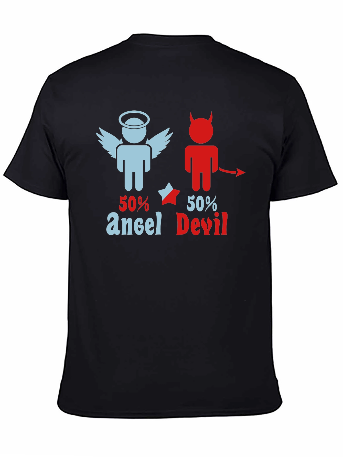 50% Angel 50% Devil Graphic Print T-Shirt