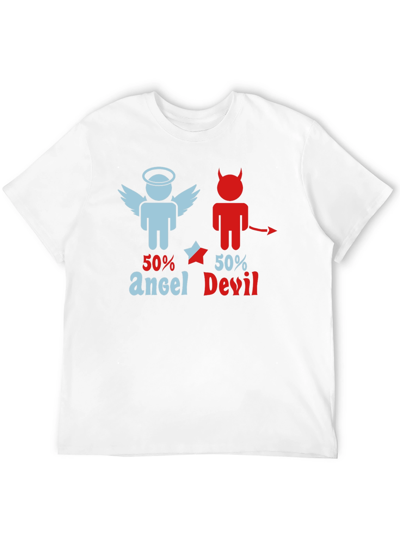 50% Angel 50% Devil Graphic Print T-Shirt