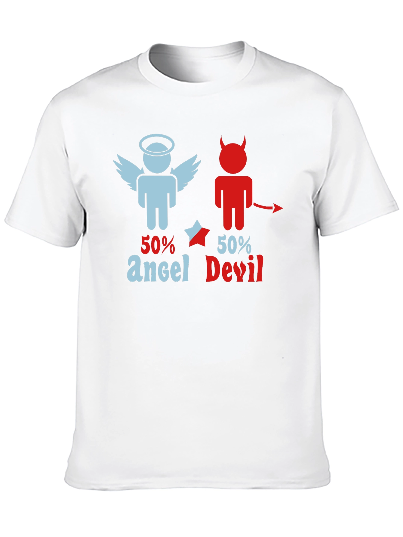 50% Angel 50% Devil Graphic Print T-Shirt