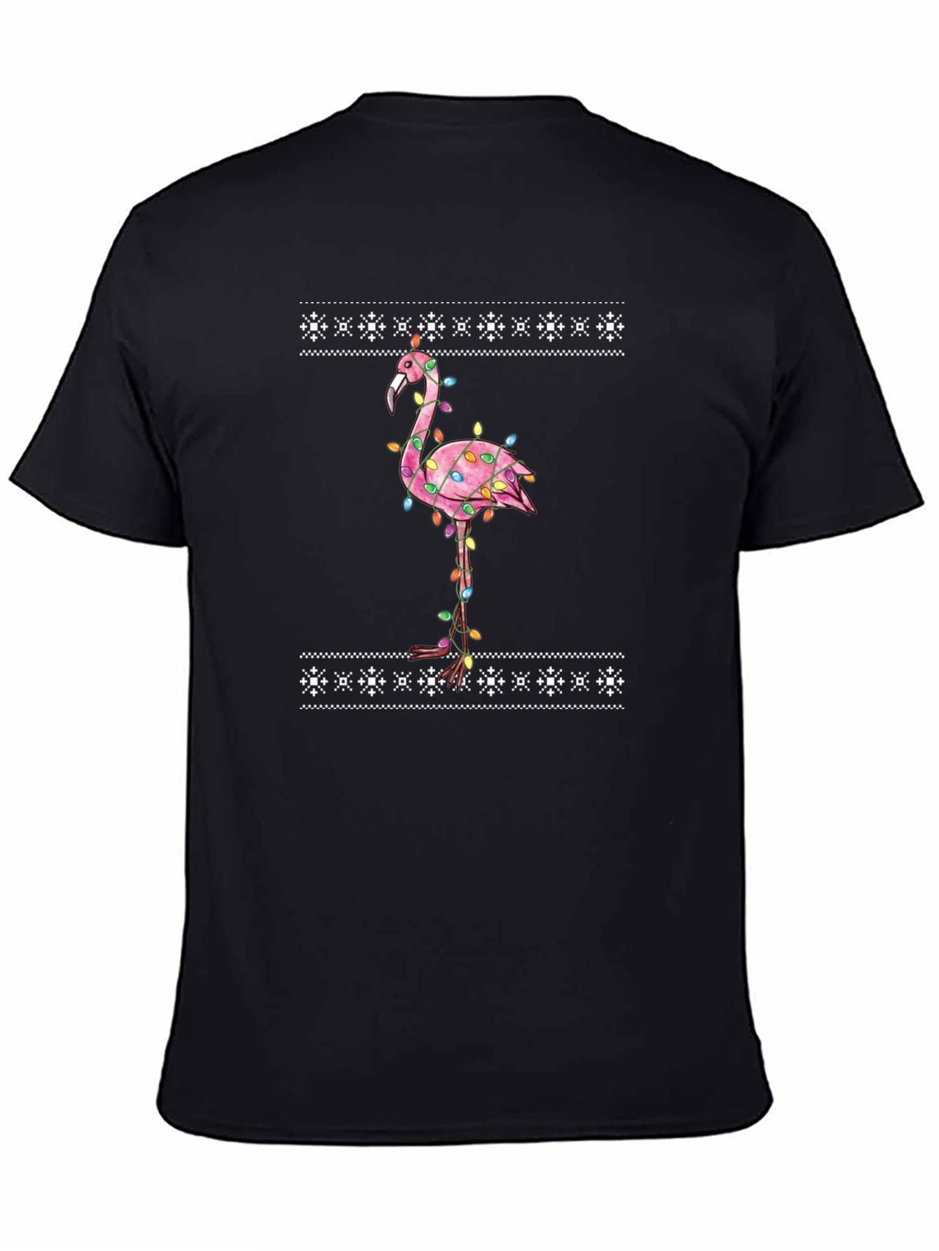 Festive Flamingo T-Shirt - Christmas Lights Tee