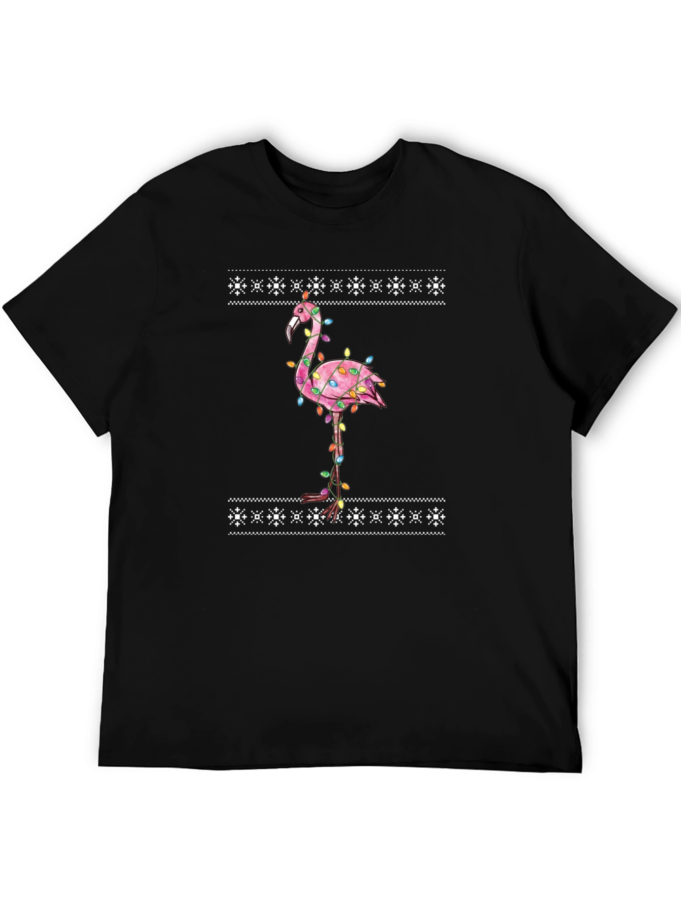 Festive Flamingo T-Shirt - Christmas Lights Tee