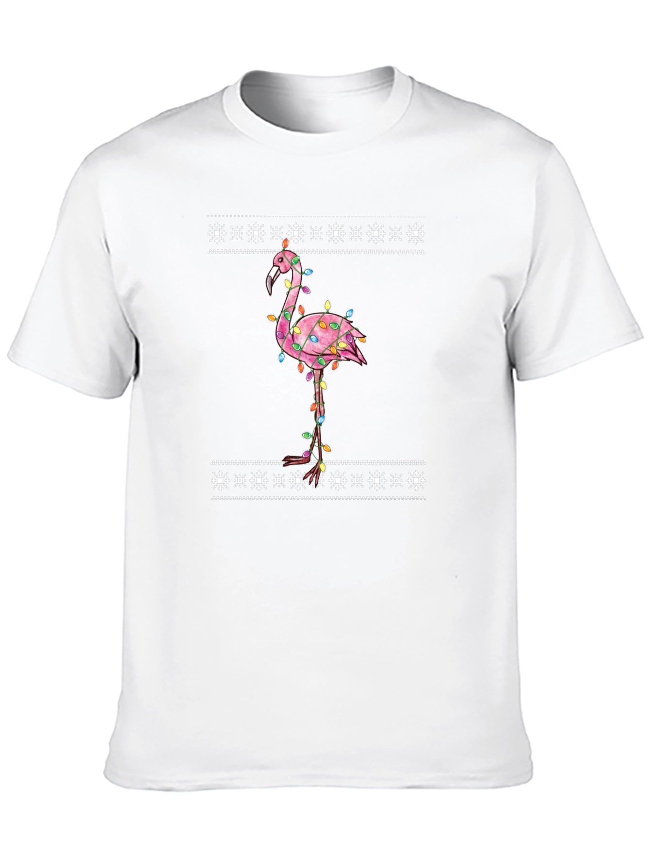 Festive Flamingo T-Shirt - Christmas Lights Tee