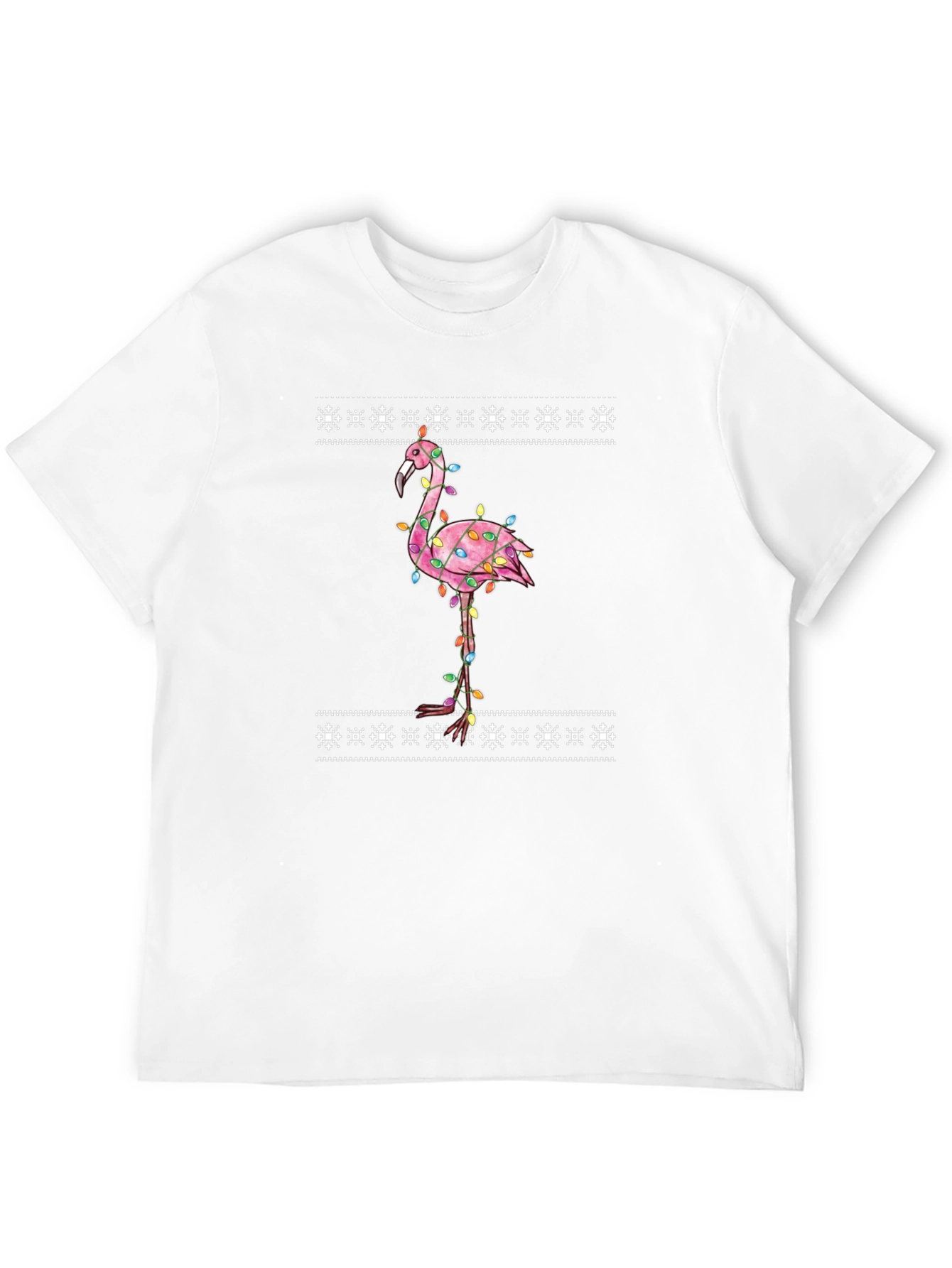 Festive Flamingo T-Shirt - Christmas Lights Tee
