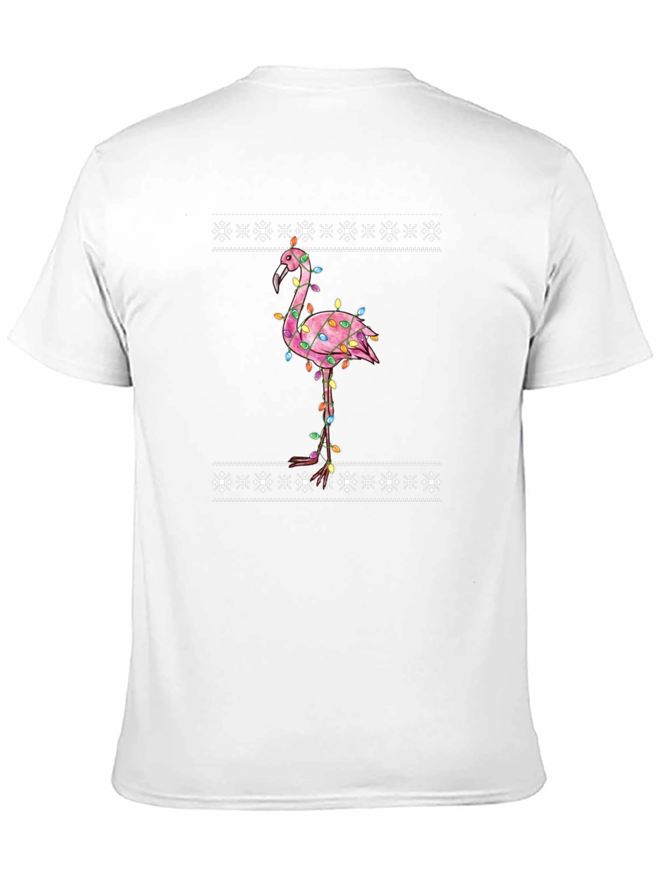 Festive Flamingo T-Shirt - Christmas Lights Tee
