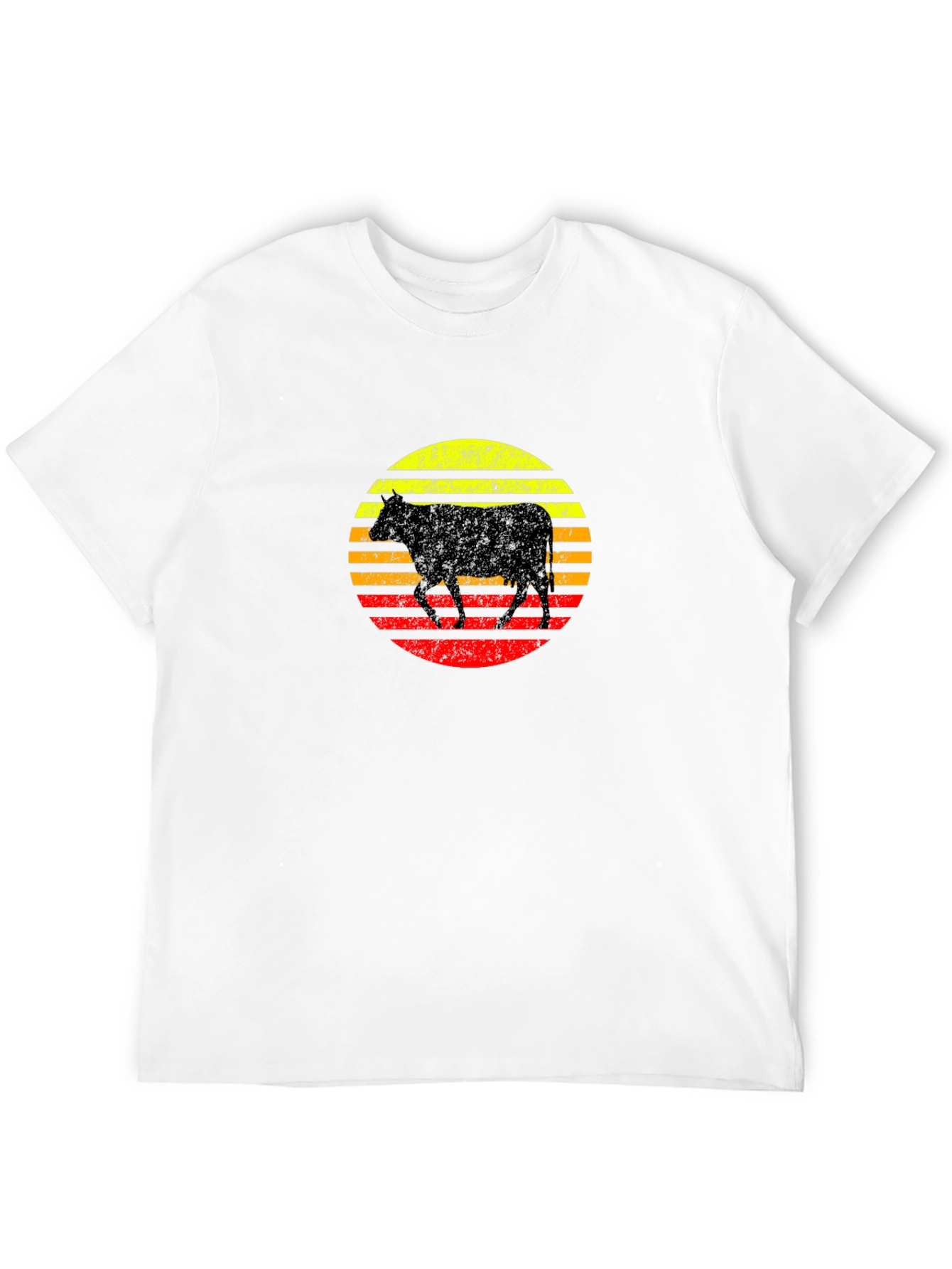 Retro Cow Sunset Graphic T-Shirt