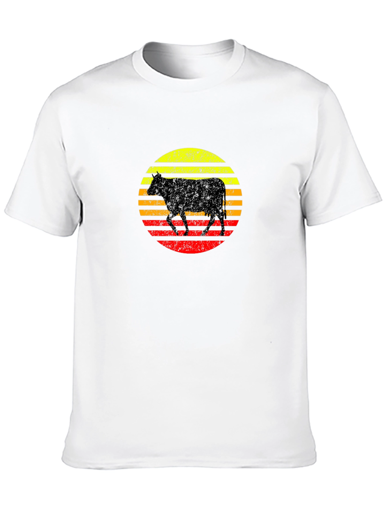 Retro Cow Sunset Graphic T-Shirt