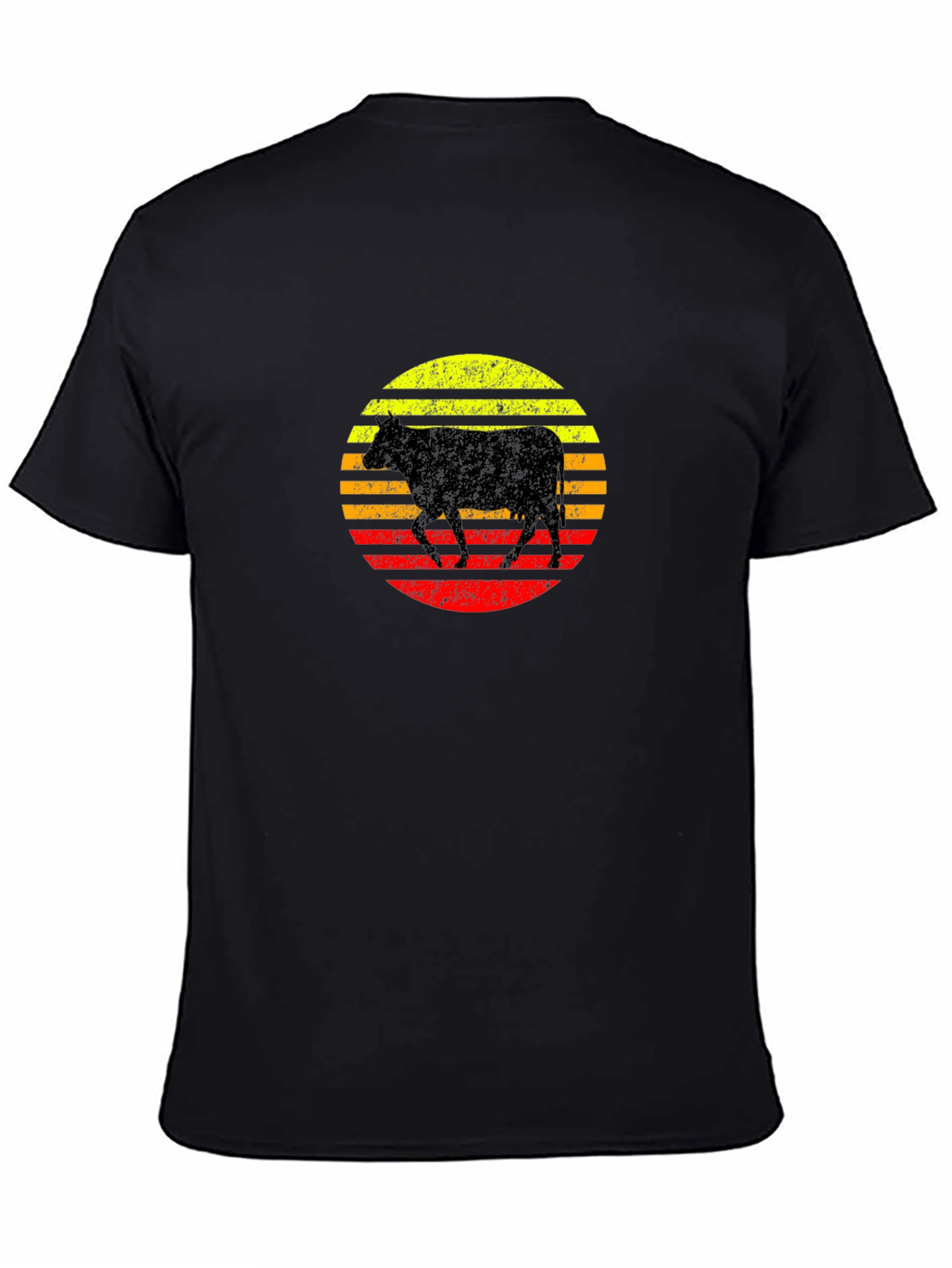 Retro Cow Sunset Graphic T-Shirt