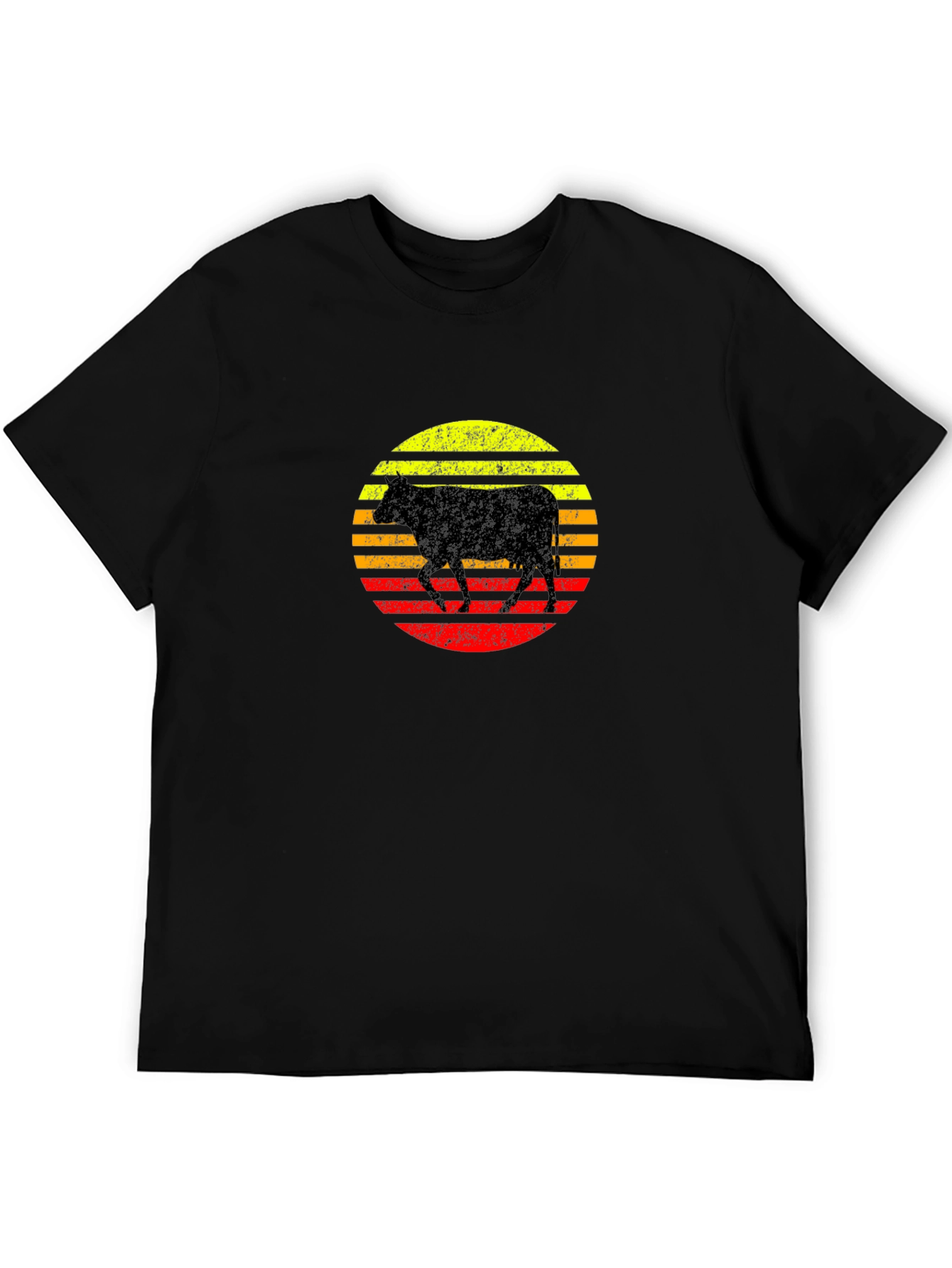 Retro Cow Sunset Graphic T-Shirt