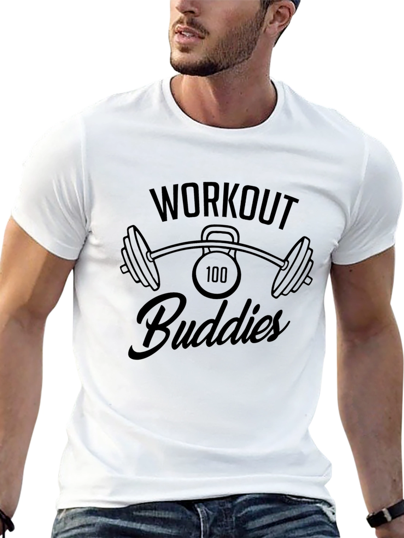 Workout Buddies Black Graphic Tee