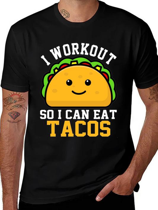 Workout for Tacos Black T-Shirt