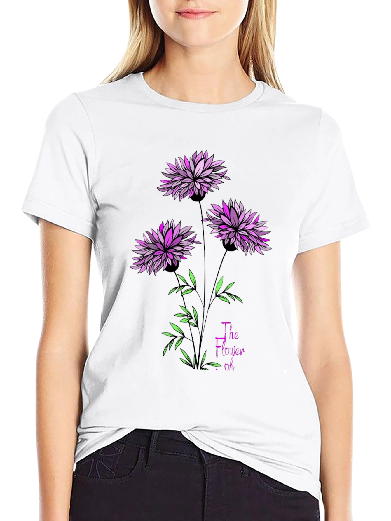 Floral Print T-Shirt - The Flower Of...