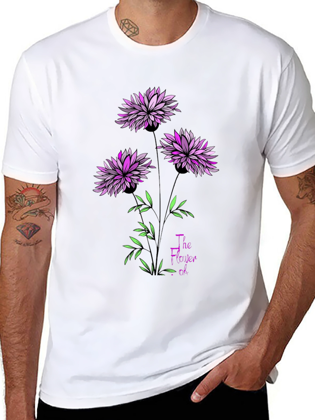 Floral Print T-Shirt - The Flower Of...