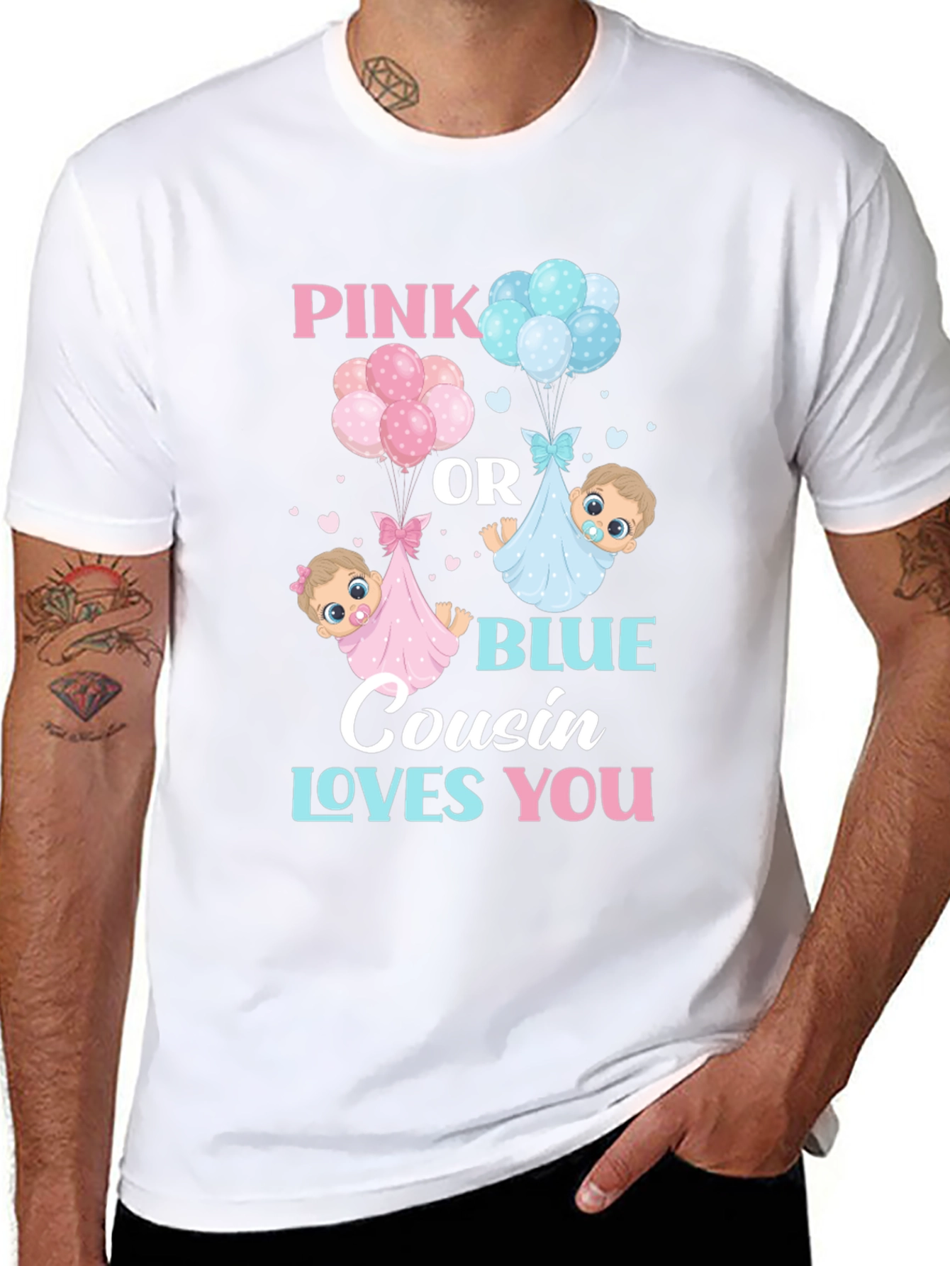 Pink or Blue Cousin Loves You T-Shirt