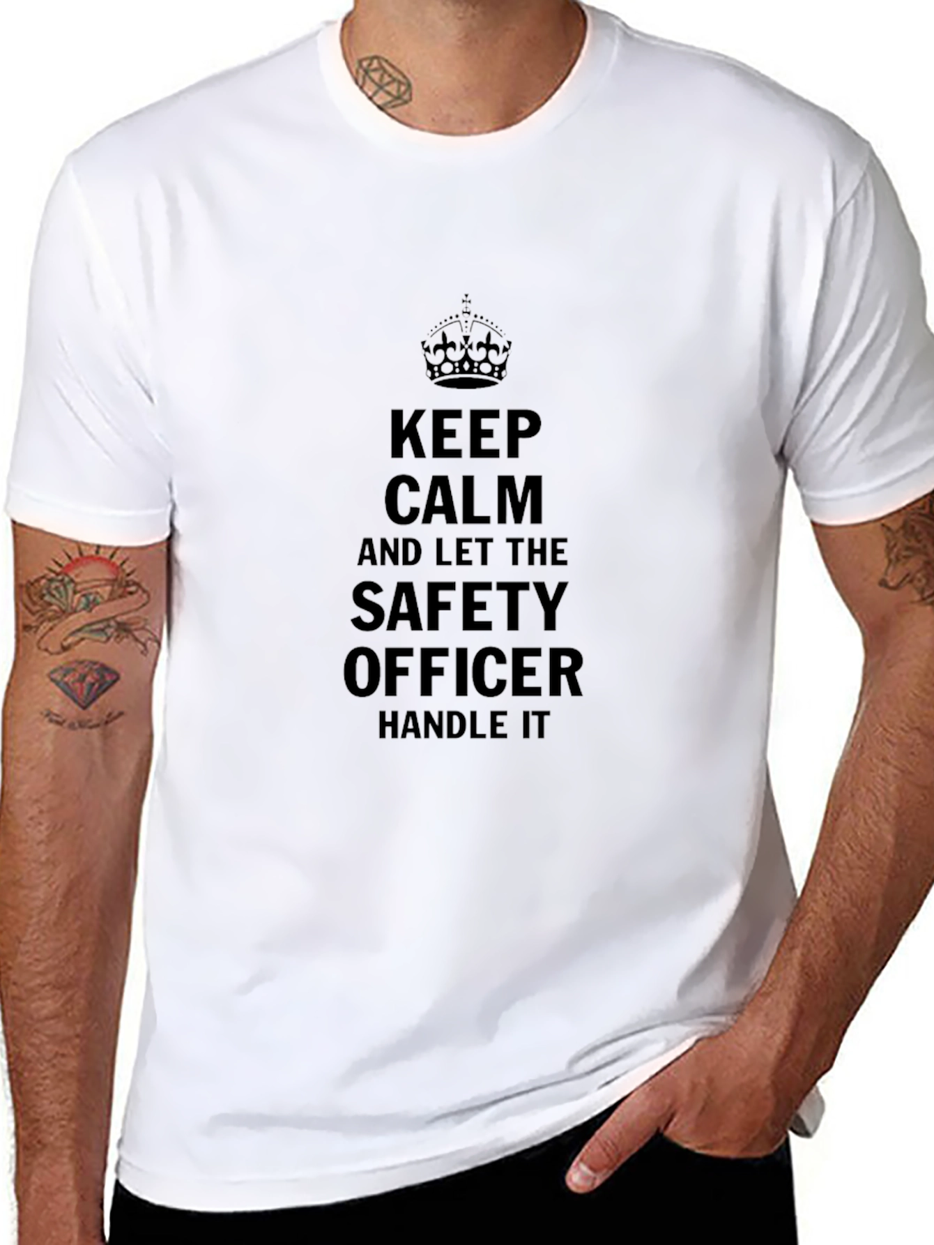 Keep Calm Safety Officer Graphic Tee - Black